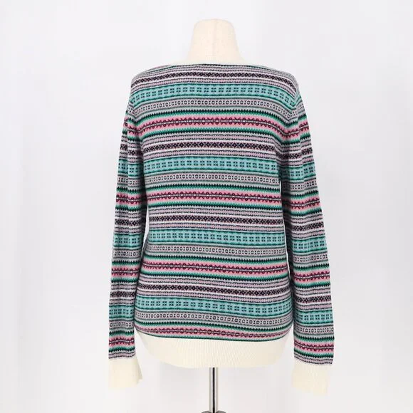 TALBOTS Fair Isle Lambswool Blend Crewneck Sweater Size L - Picture 5 of 8